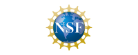 The letters 'NSF' superimposed on a globe, surrounded by sun rays